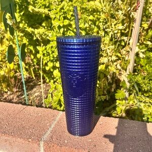 Starbucks 2023 Cobalt Blue Grid 24 oz tumbler cold cup